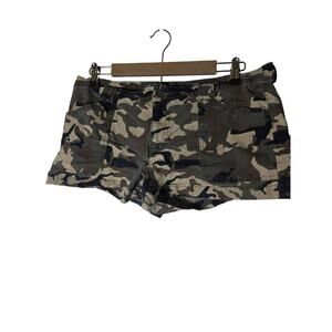 ARIZONA JEAN CO Green Brown Camo Active Jean Short Shorts SZ 17